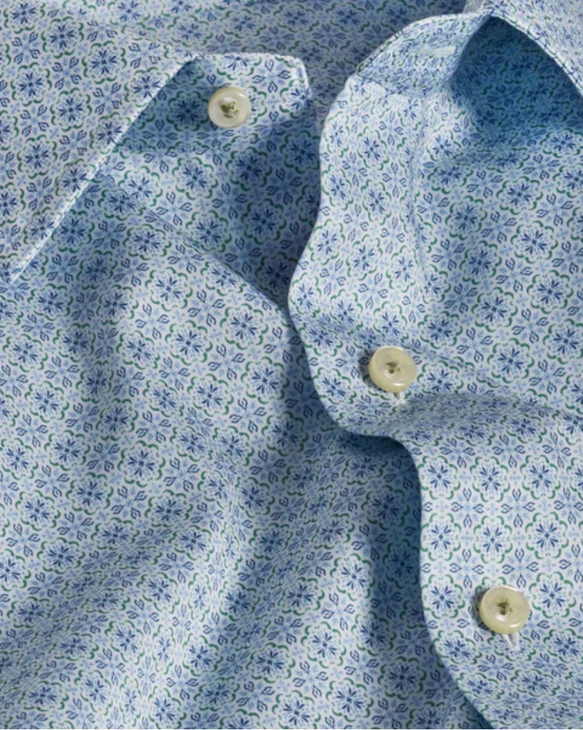 Sky & Grass Geometric Print Sport Shirt