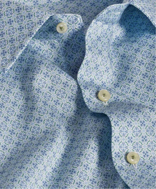 Sky & Grass Geometric Print Sport Shirt