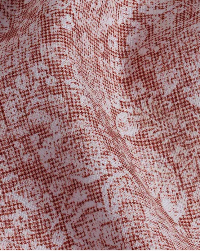 Red Linen Floral Print Sport Shirt
