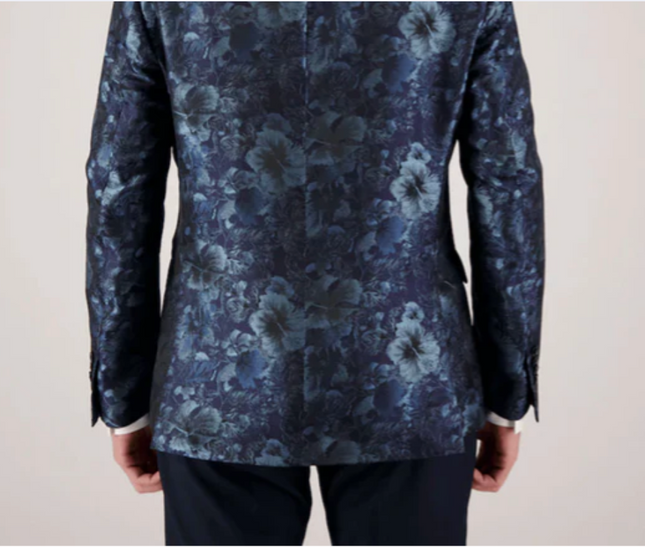 Metallic Blue Floral Summer Blazer
