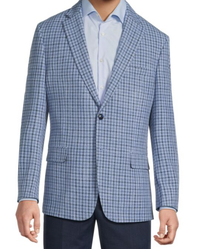 Blue Gingham Modern Fit Sport Jacket