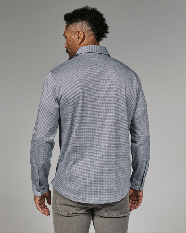 Houndstooth Knit Button Down L/S