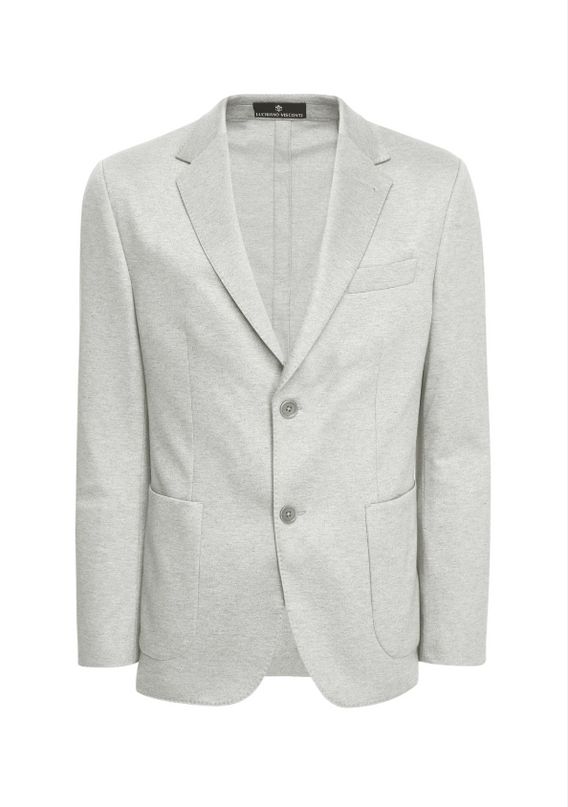 Gray Mercerized Knit Blazer