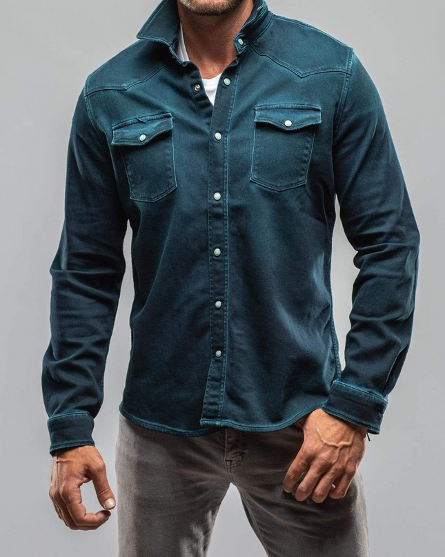 Men's Roper Denim Snap Shirt/Shacket - Teal
