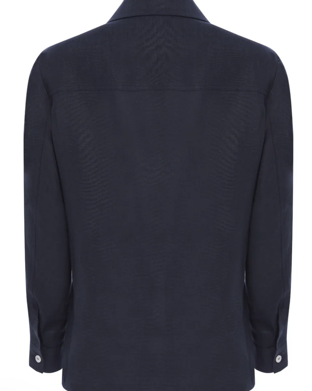 Navy Safari Jacket with 4 Pockets