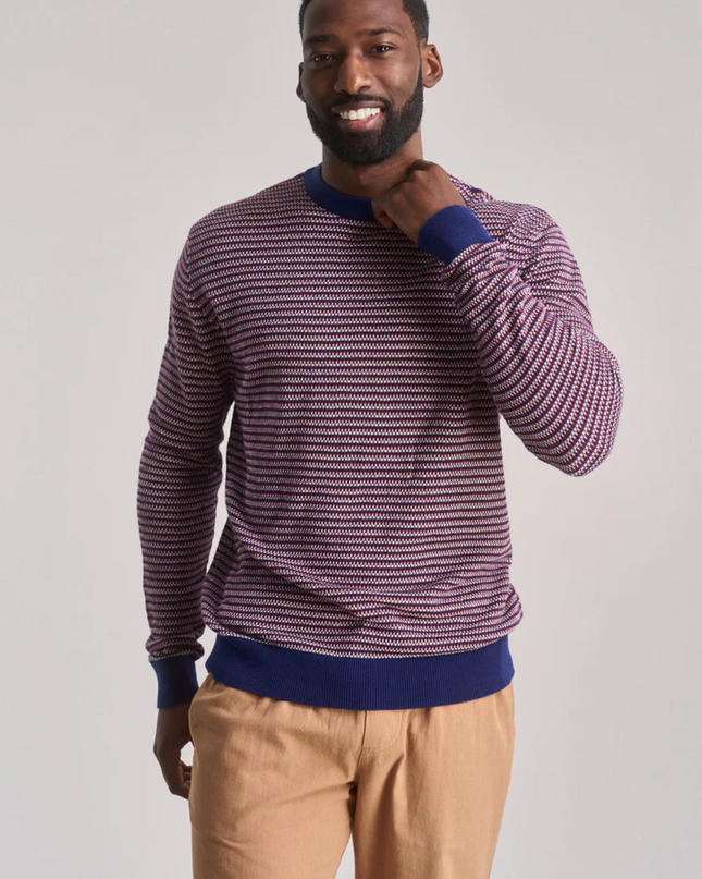 Men's Navy/Burgundy Microknot Sweater
