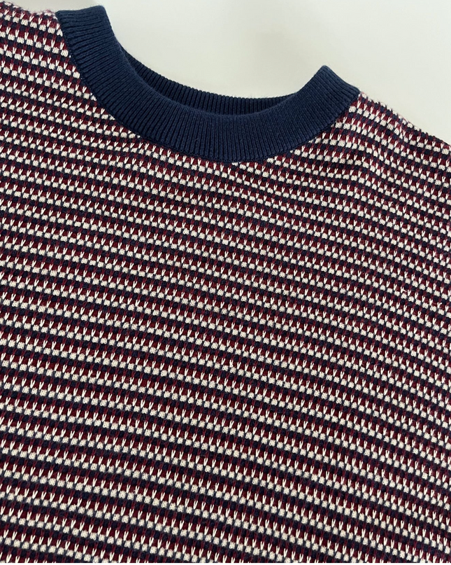 Men's Navy/Burgundy Microknot Sweater