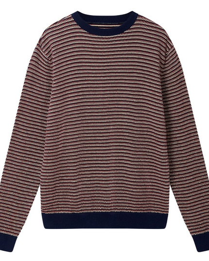 Men's Navy/Burgundy Microknot Sweater