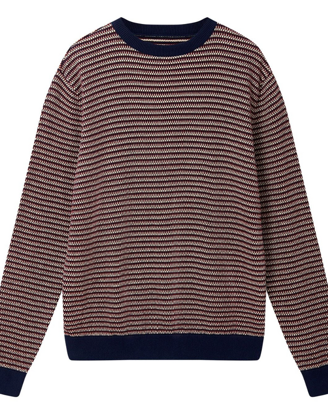Men's Navy/Burgundy Microknot Sweater
