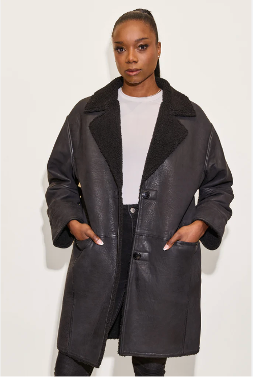 Dakota Leather Car Coat O/S