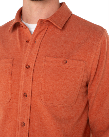 Men's Knit L/S Button Down - Spice
