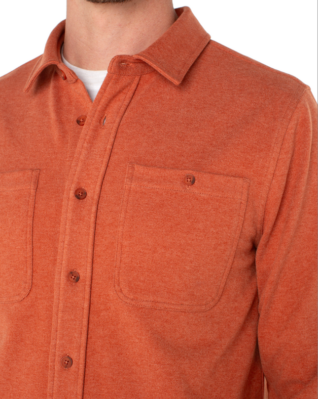 Men's Knit L/S Button Down - Spice