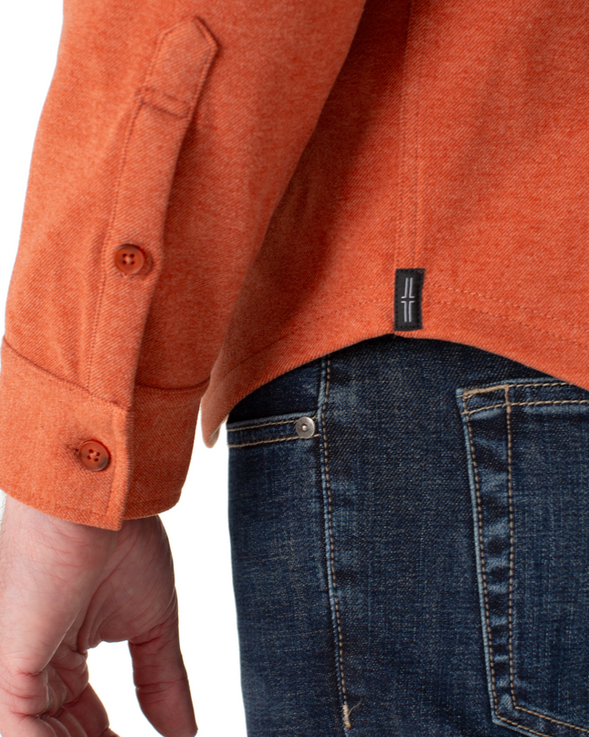 Men's Knit L/S Button Down - Spice
