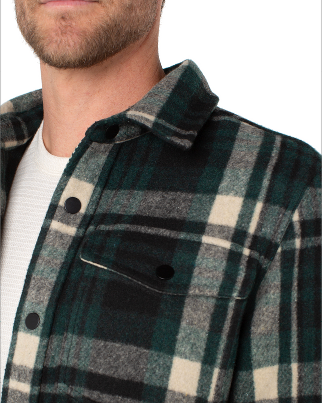 Men's Shirt Jacket - Spruce/ Black Mint