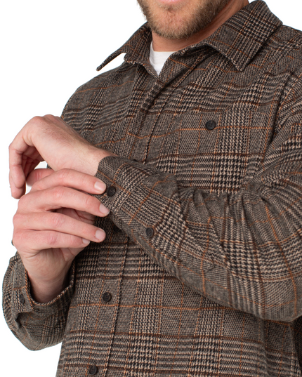 Men's Knit L/S Button Down - Plaid