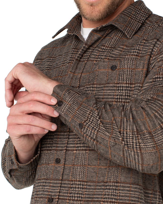 Men's Knit L/S Button Down - Plaid