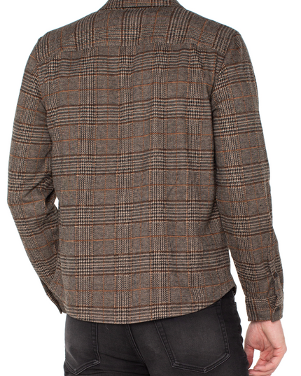 Men's Knit L/S Button Down - Plaid