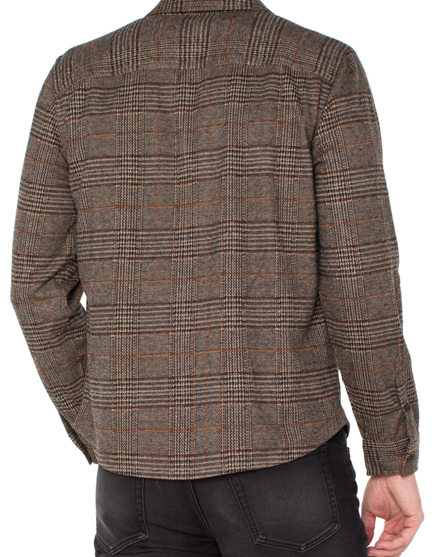 Men's Knit L/S Button Down - Plaid
