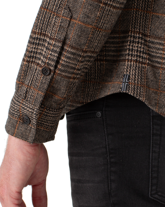 Men's Knit L/S Button Down - Plaid