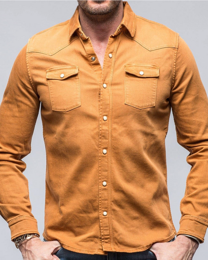 Men's Roper Denim Snap Shirt/Shacket - Papaya
