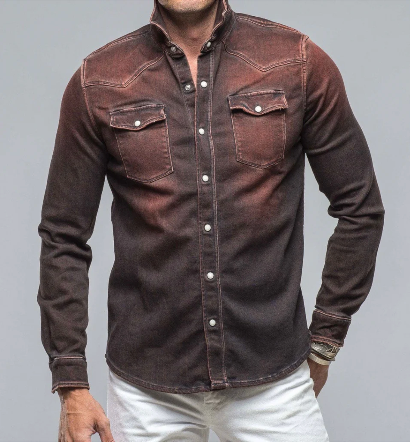 Men's Denim Snap Shirt | Rusty