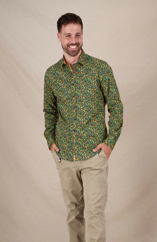 Citrus Navy LS Button Down
