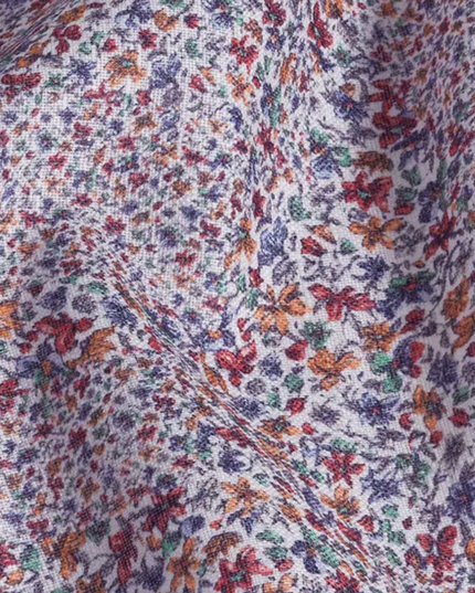 Berry Linen Micro Floral Sport Shirt