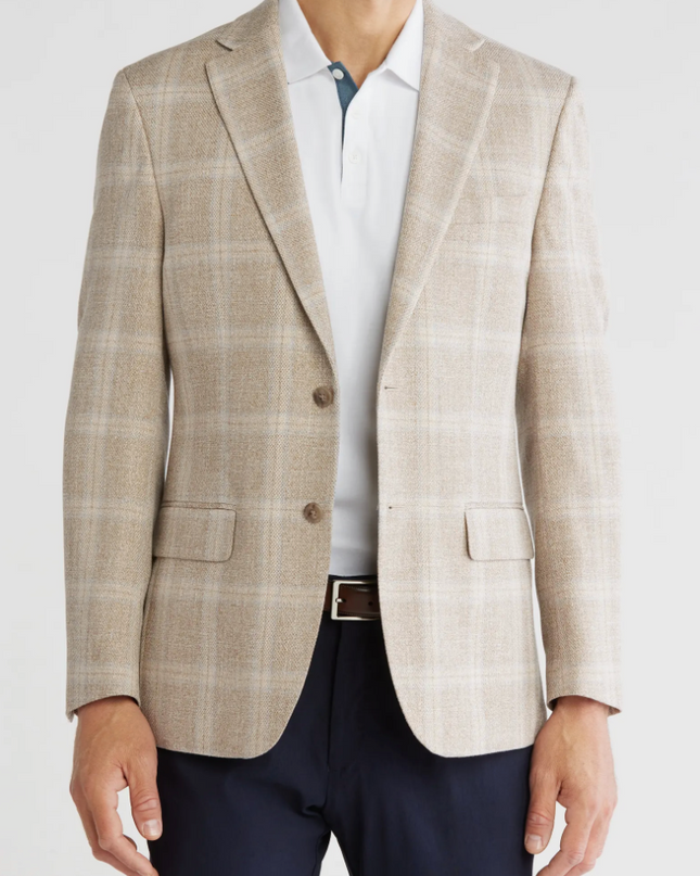 Glen Plaid Notch Lapel Blazer