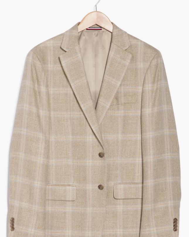 Glen Plaid Notch Lapel Blazer