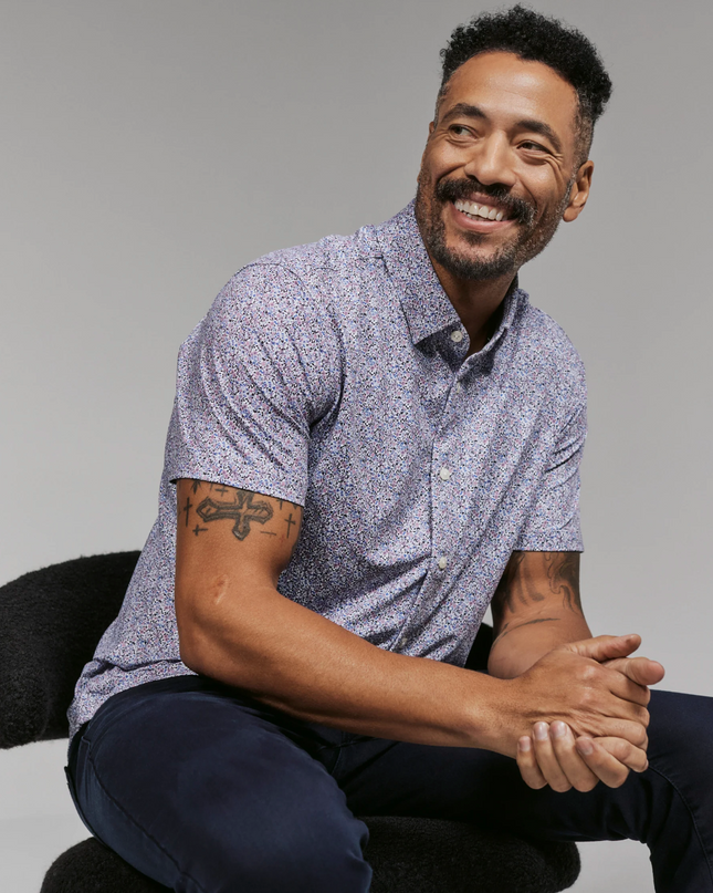 Tropez Stone Rose S/S Button Down