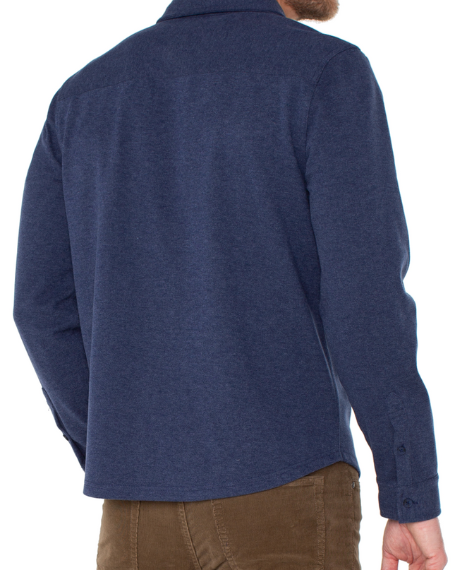 Men's Knit L/S Button Down - Midnight Blue