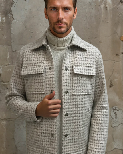 Hunter Knit Melange Houndstooth Jacket