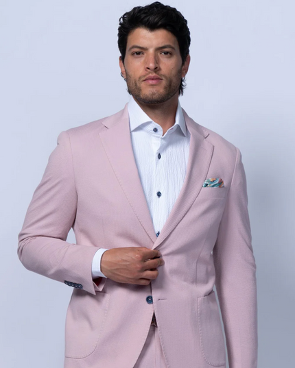 Meridian Pink Cotton Stretch Seersucker