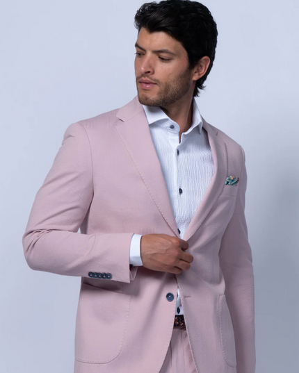 Meridian Pink Cotton Stretch Seersucker