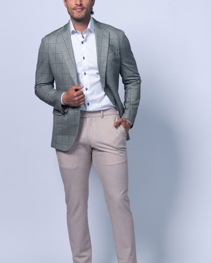 Oakdale Green Cotton Printed Stretch Blazer