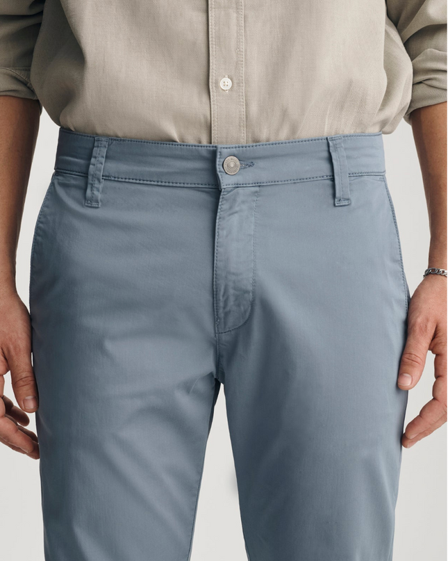 Milton Slim Straight Chino - Steel Blue