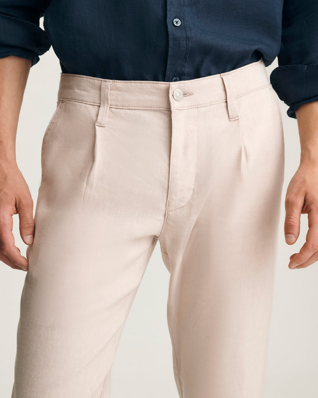 Will Pleated Linen Pant - Cream