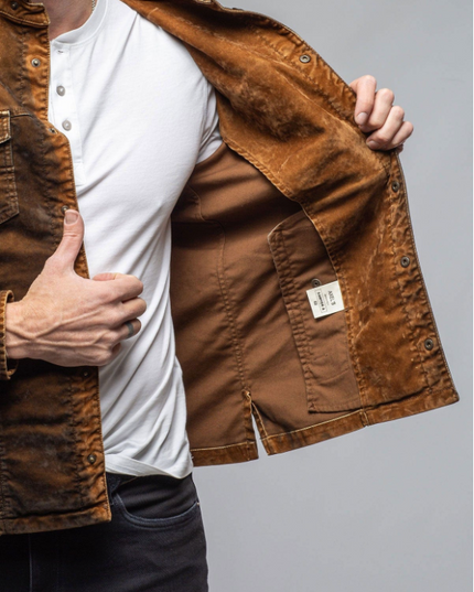 Men's Italian Lightweight Cotton Moleskin Jean Jacket - Brass