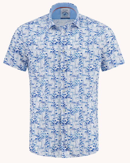 Short Sleeve Sailboats Button Down