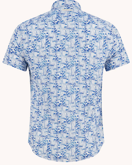 Short Sleeve Sailboats Button Down