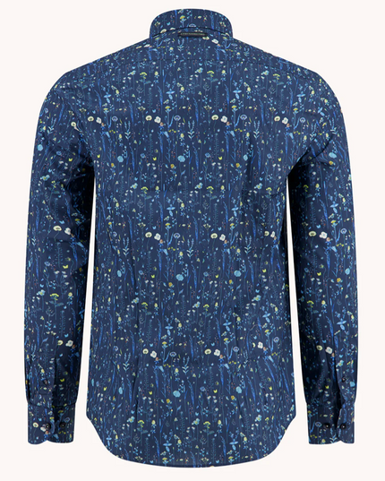 Navy Wild Flowers LS Button Down