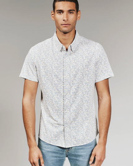 Mercer Performance Floral Print Short Sleeve Button Down