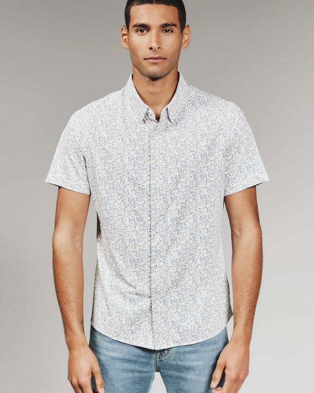 Mercer Performance Floral Print Short Sleeve Button Down
