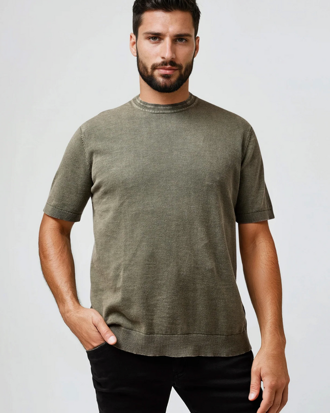 Medium Green Washed Knit Tee