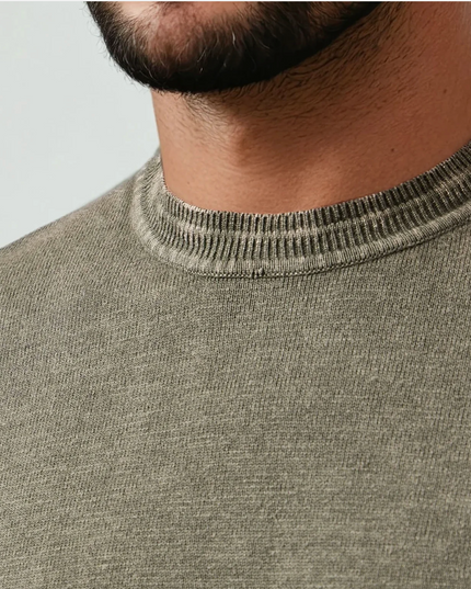 Medium Green Washed Knit Tee