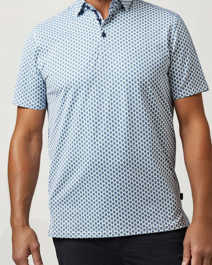 Skull Print Stretch Polo