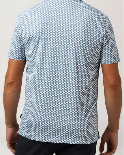Skull Print Stretch Polo