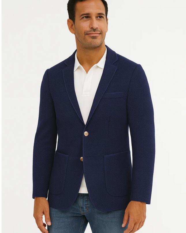 Navy Alba Knit Jacket