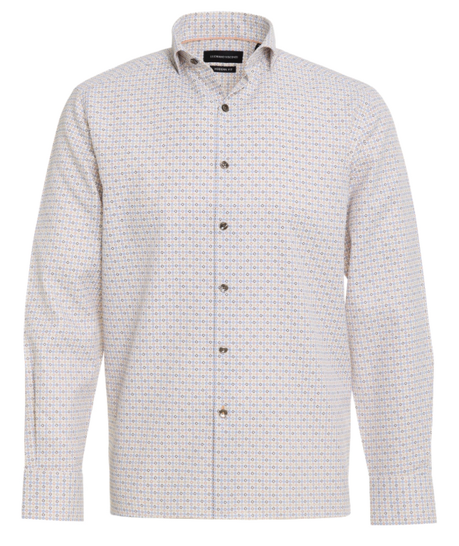 Mini Orange, Blue, Brown, Coffee Geo Design Sport Shirt