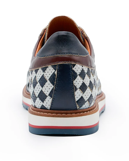 Heritage Sneaker Woven Calfskin Navy